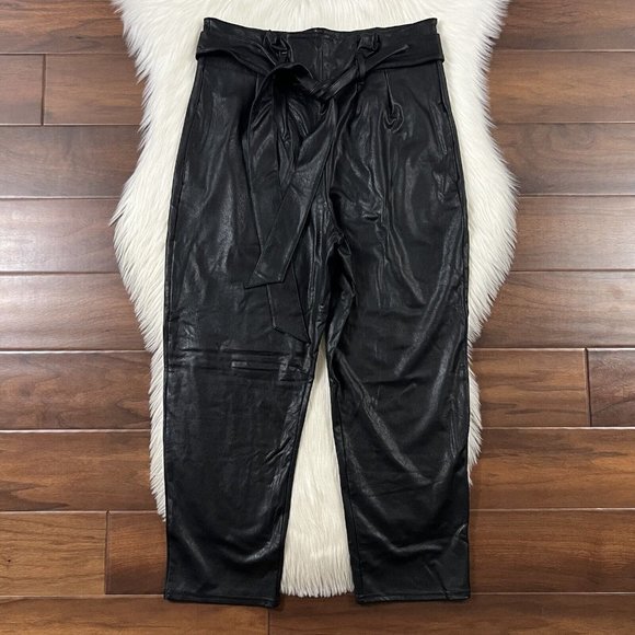 Commando Women's Size‎ Medium Black Faux Leather Paperbag Pants - Picture 1 of 9